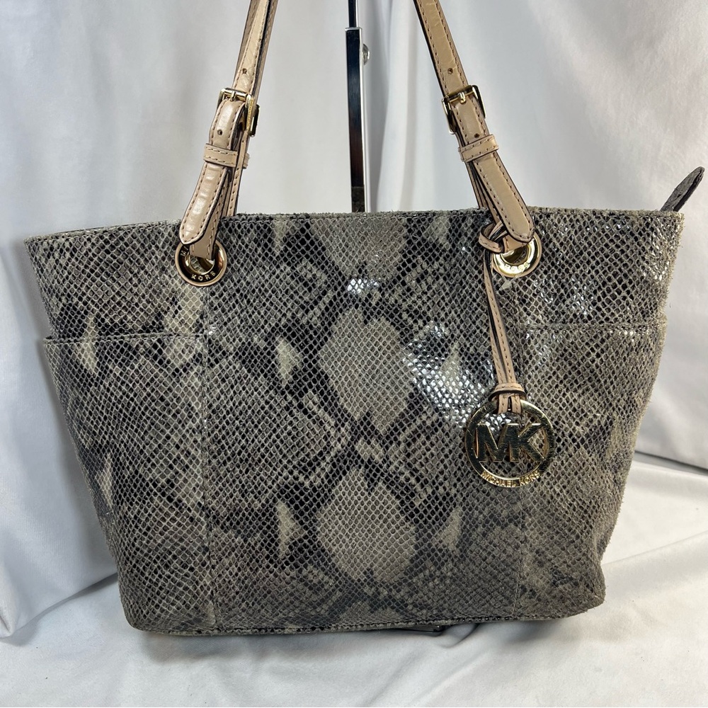 Michael Michael Kors Jet Set Python-Embossed Leat… - image 5